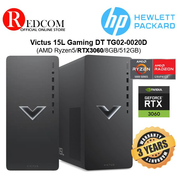 Hp Victus 15l Gaming Desktop Tg02 0020d Amd Ryzen 5 8gb Ram 512gb Ssd Rtx3060 W11 7689