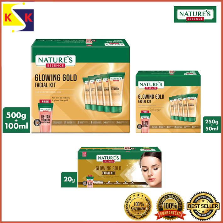 Nature S Essence Glowing Gold Facial Kit 600ml 300ml 20ml Shopee Malaysia