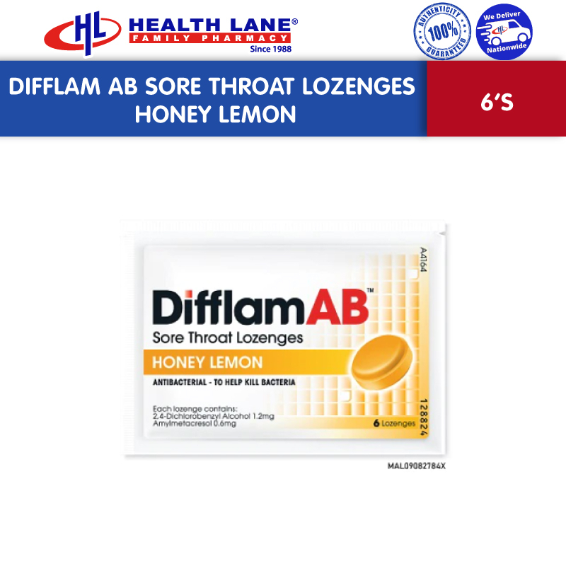 DIFFLAM AB SORE THROAT LOZENGES HONEY LEMON (6'S) Shopee Malaysia