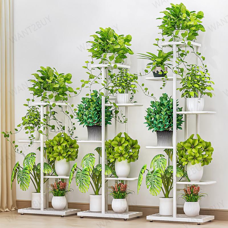 Plant Garden Rack Multi-Layer Flower Pot Stand Steel Gardening Shelf ...