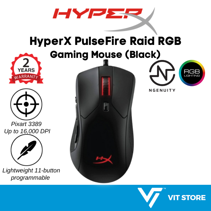 HyperX Pulsefire Raid RGB Gaming Mouse (Pixart 3389 sensor, Up to 16000