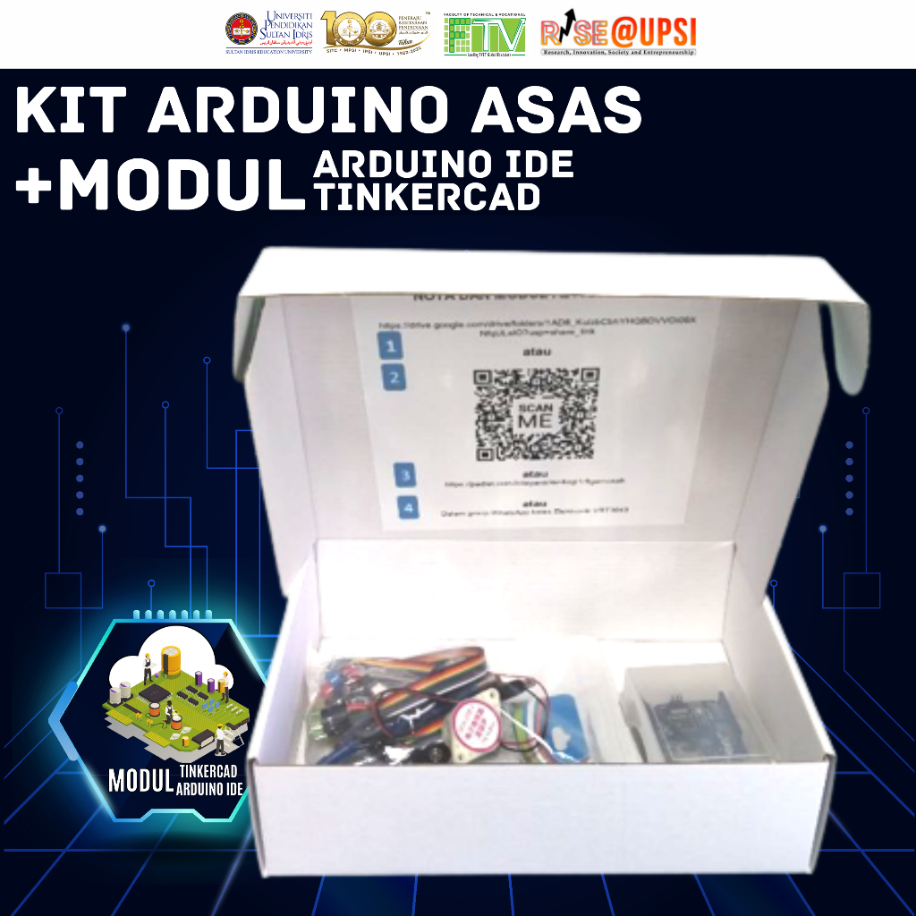 KIT ARDUINO ASAS (MODUL ARDUINO IDE, MODUL TINKERCAD) + KOMPONEN ...