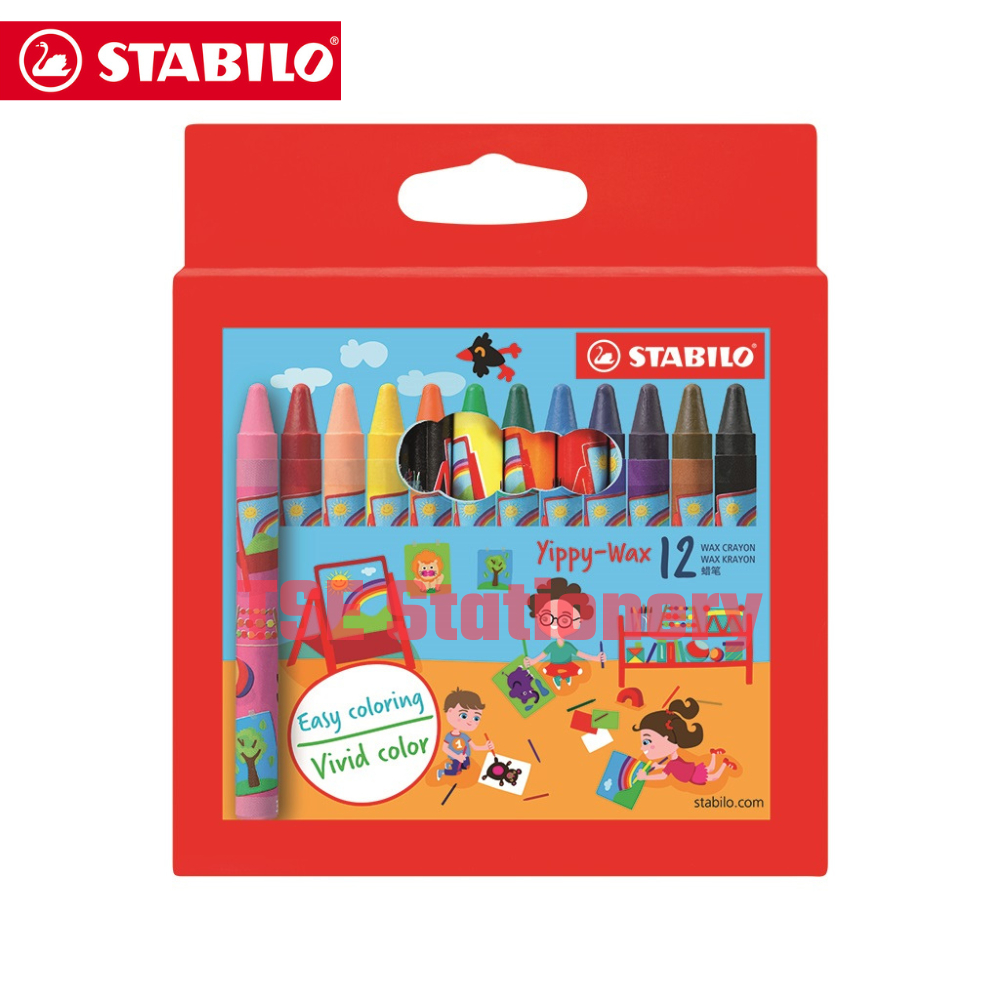 Stabilo Yippy-Wax Crayon 2812 Normal Size 12 Colours Yippy Wax | Shopee ...