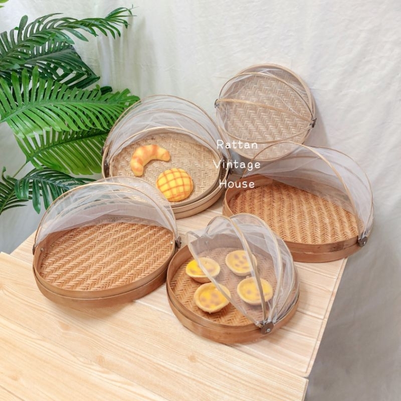 (Rattanvintage) 🔥 Bamboo Food Cover Food Serving Tray Buluh Tudung