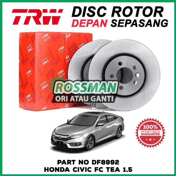 HONDA CIVIC FC TEA 1.5 TRW FRONT BRAKE DISC ROTOR SET [DF8992] | Shopee ...