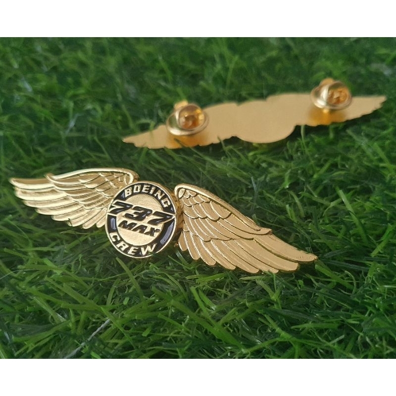 Wingpin BOEING 737 MAX Pilot / Crew Wing Pin Metal Gold colour | Shopee ...