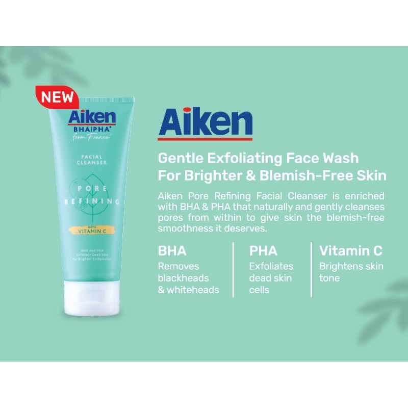 -Ready Stock- Aiken BHA PHA Pore Refining Facial Cleanser 100g | Shopee ...