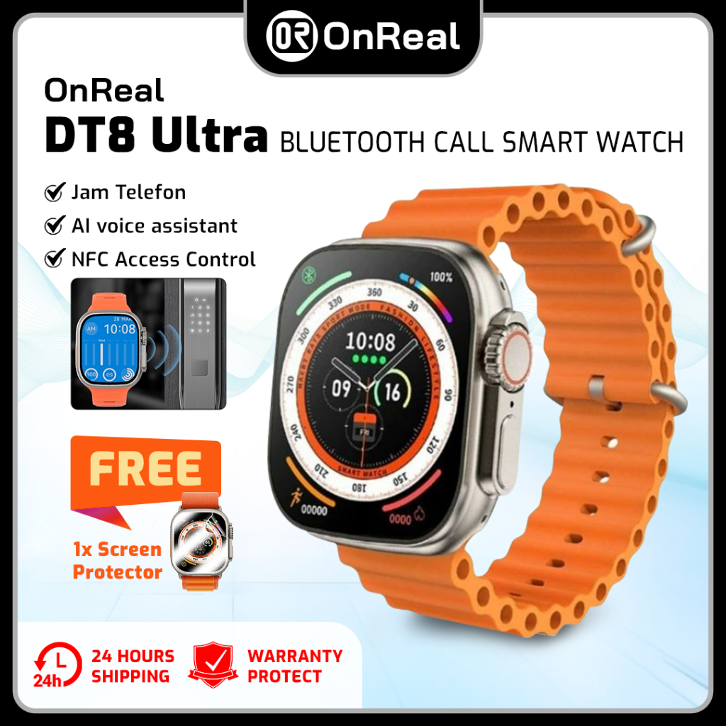 OnReal DT8 Ultra Smart Watch Bluetooth Call Fitness Tracker Watch ...