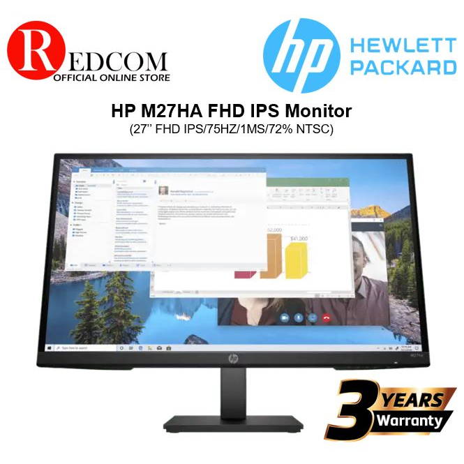 HP M27ha FHD IPS Monitor (VGA, HDMI, Displayport) Shopee Malaysia
