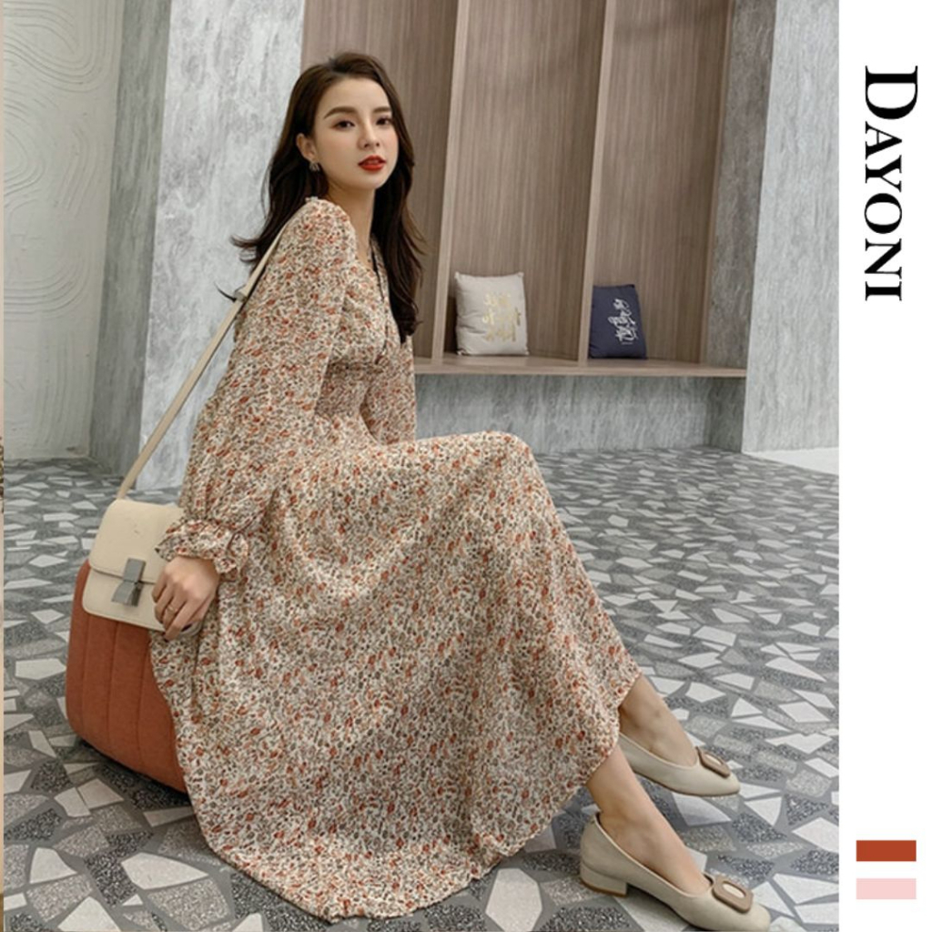 Dresses Women Floral Fashion Design Sundress Sweet V-neck Korean