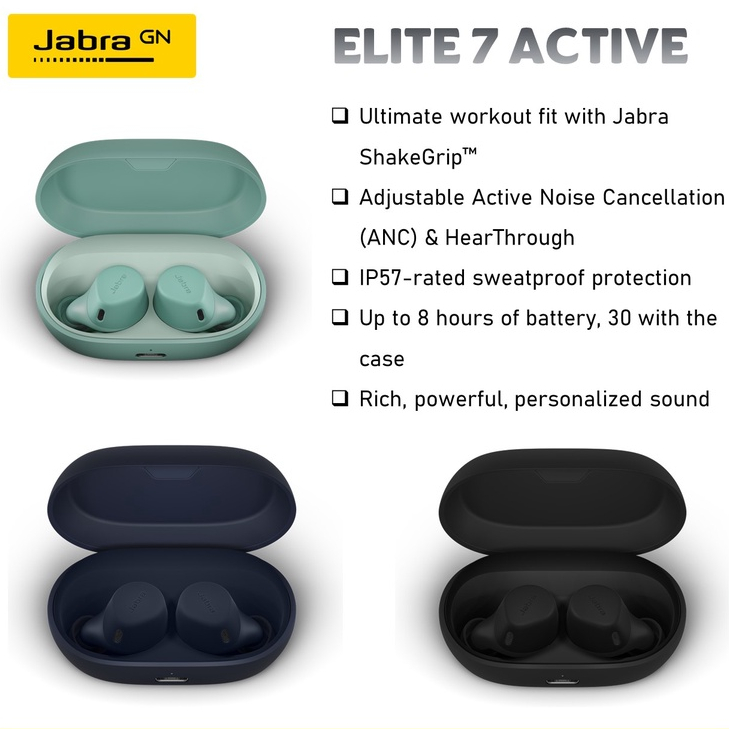 Original Jabra ELITE 7 Active True Wireless Earbuds 2 Years Jabra