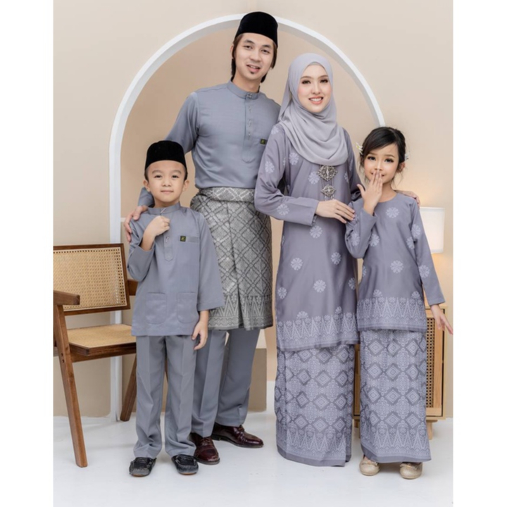 Baju Kurung Songket Tabur Dewasa Dan Budak Grey Shopee Malaysia