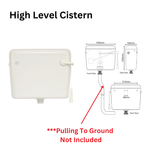 High Level Eco Cistern Lift Up Valve 6L Set High Level Toilet Cistern