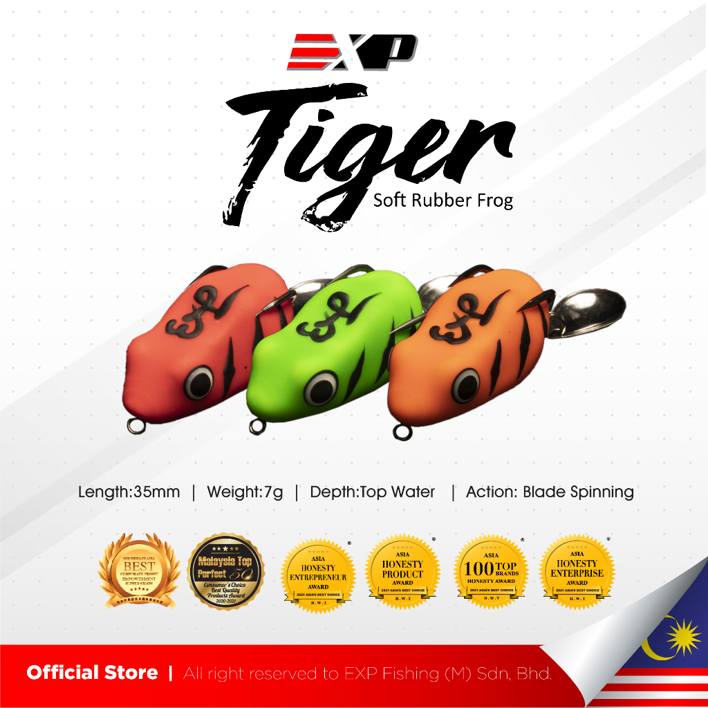 EXP TIGER FROG EXP Soft Frog Murah Haruan Killer Katak Casting Umpan ...