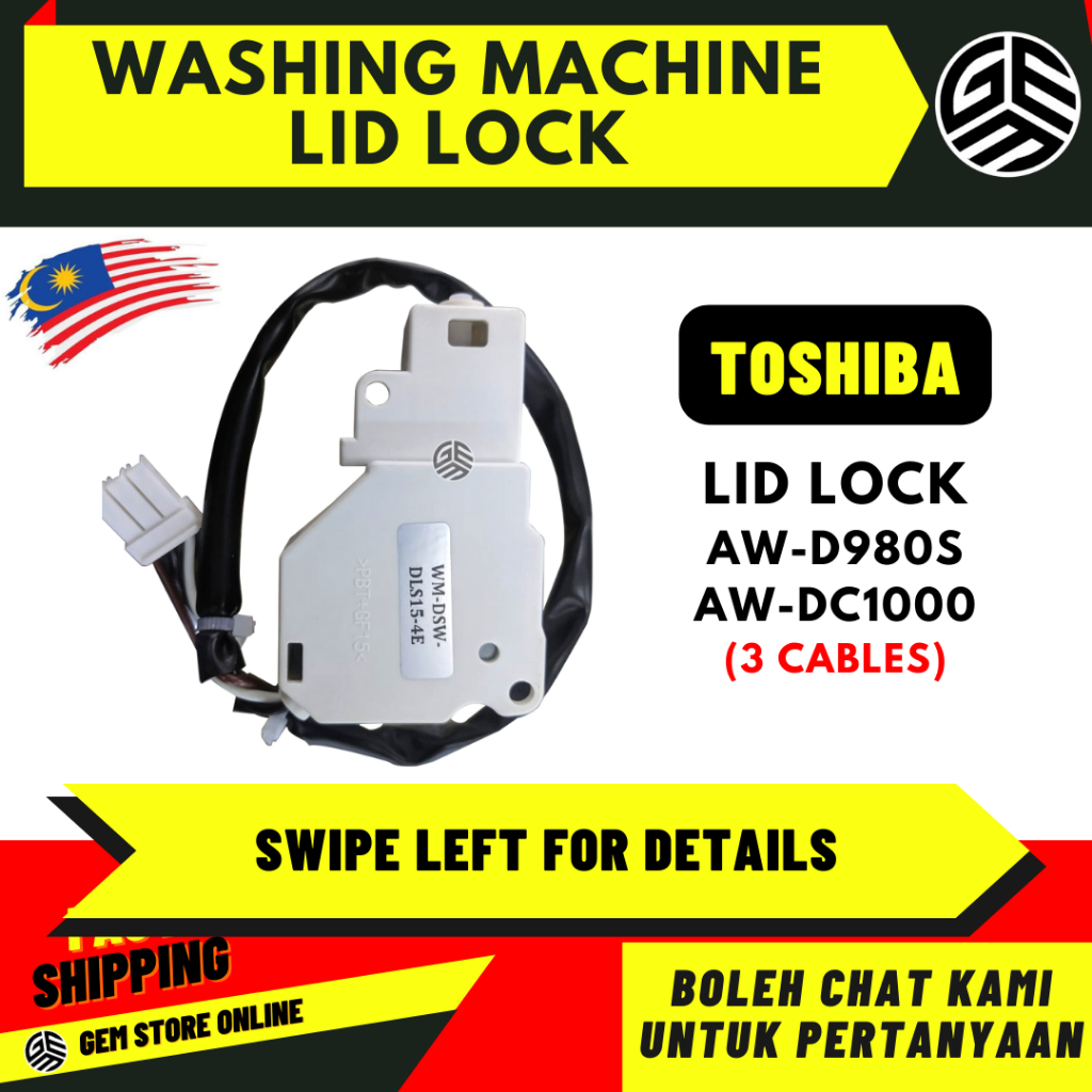 TOSHIBA Washing Machine Lid Lock / Lock Penutup Mesin Basuh AWD980S AW