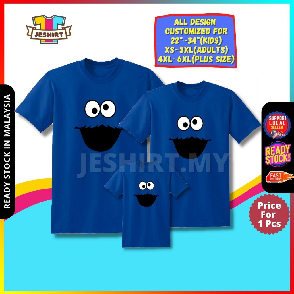 T-shirt Homme Sesame Street 'Keep Calm Eat Cookies' - Bleu, Taille XL, 100% Coton - Très Bon état