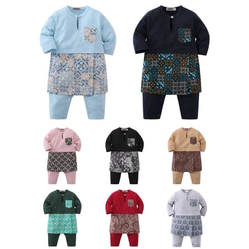 Baby Rompers Raya 2023 with Sampin Raya Sampin Rompers Kurta Baby Baju