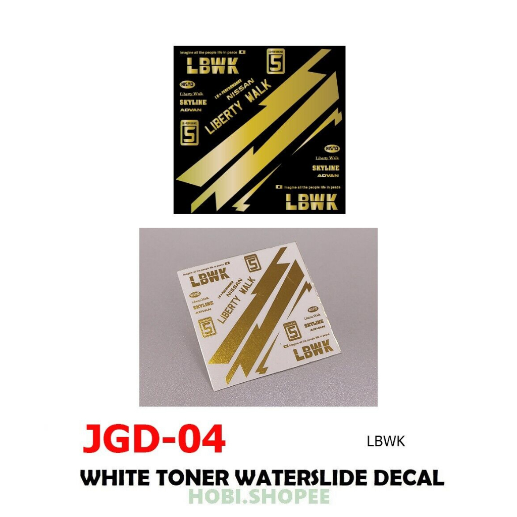 JGD04 - LBWK GOLD DECALS Hotwheels 1:64 diecast custom white toner ...