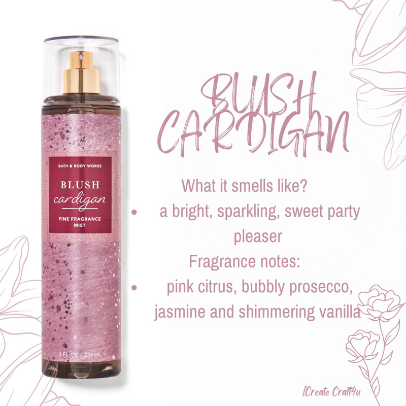 BLUSH CARDIGAN BODYMIST ORIGINAL BATH AND BODY WORKS (repack 10ml