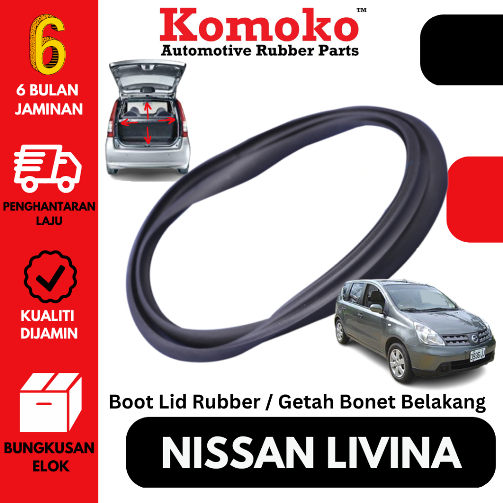 Nissan Grand Livina KOMOKO Boot Lid Rubber / Getah Bonet Belakang ...
