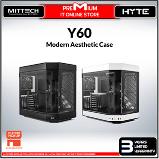 HYTE Y60 Premium Mid-Tower ATX Modern Aesthetic Case, 3-Piece panoramic  glass with 3-times more satisfying plastic wrap