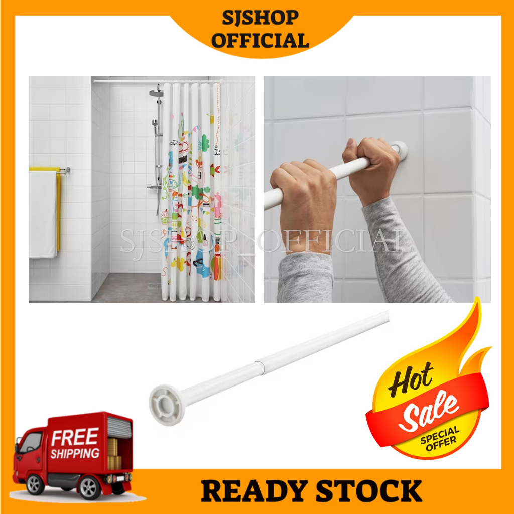 100 Original IKEA BOTAREN Shower Curtain Rod Adjustable Rod Shopee