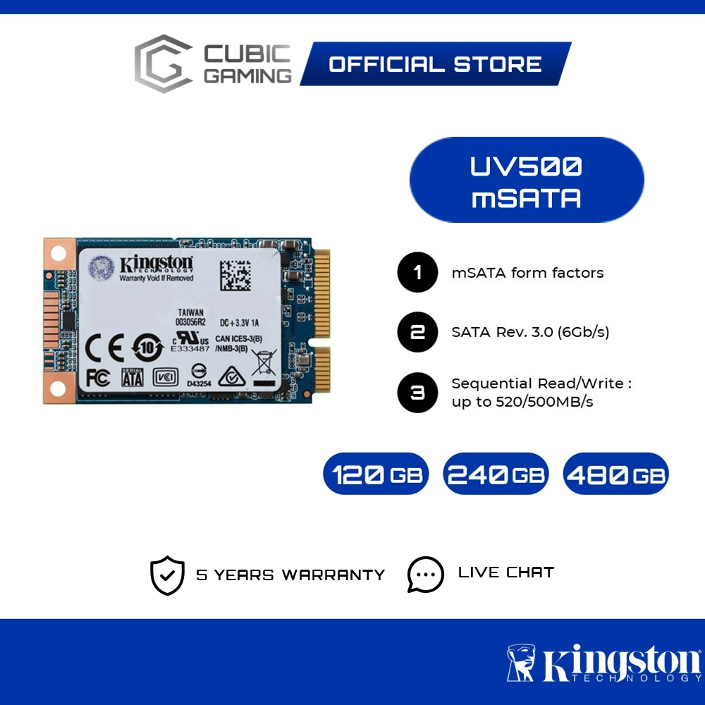 Kingston UV500 mSATA 3D TLC SSD (120GB/240GB/480GB) | Shopee Malaysia