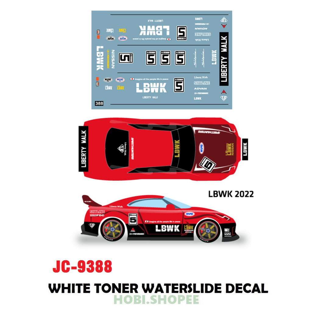 JC388 - LBWK 2022 DECALS Hotwheels 1:64 diecast custom white toner ...