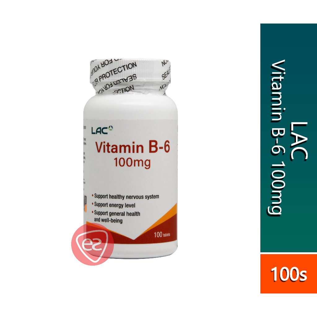 LAC VITAMIN B6 100MG TABLETS 100S (WAS KNOWN AS GNC VITAMIN B6 100MG