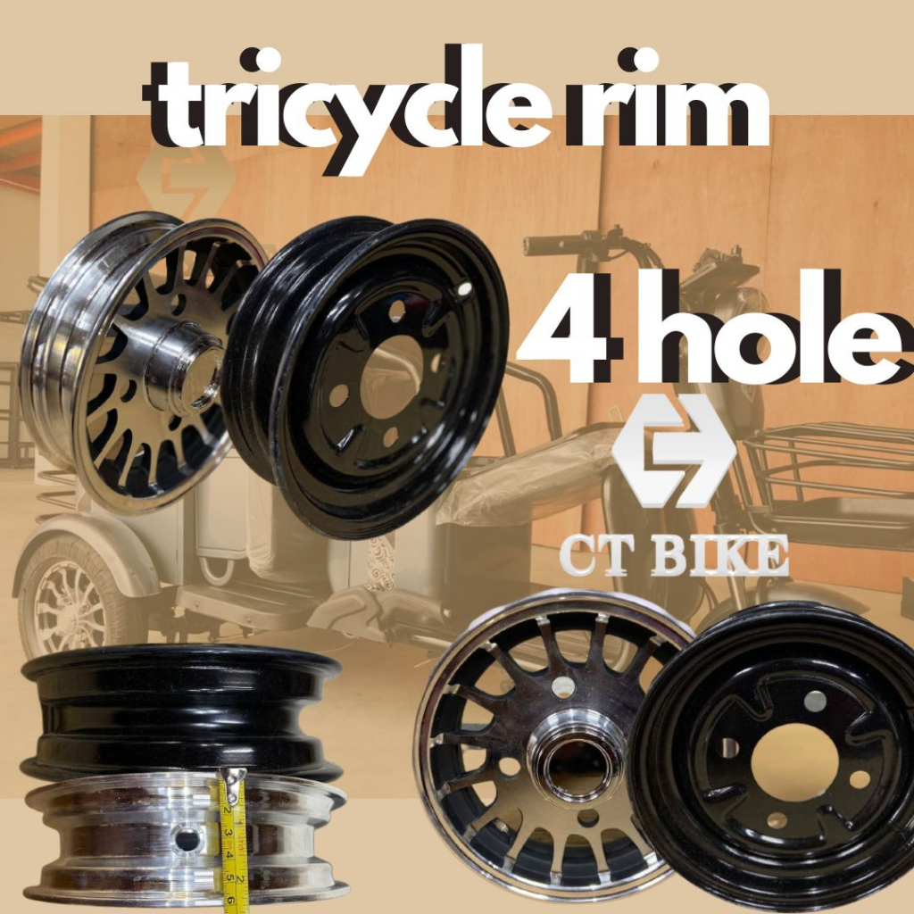 Tricycle Bike Electric / Three Wheel Bicycle Ebike Rims Black/Silver 8 ...