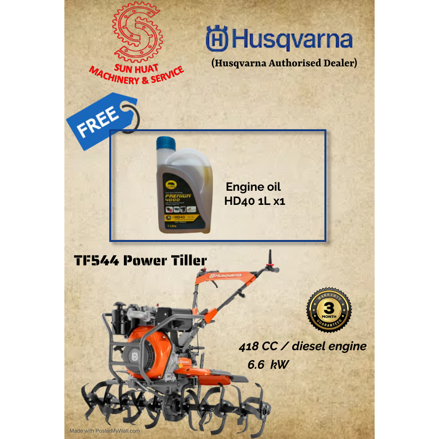 Husqvarna TF544 Diesel Power Tiller Mesin Cultivator Shopee Malaysia