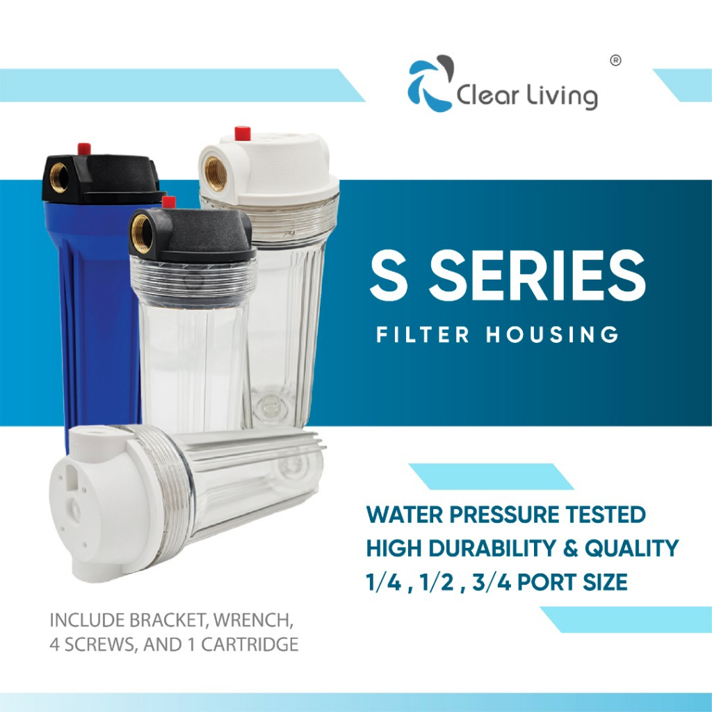 Cleanwash 10 Inch Water Filter Housing | 1/4