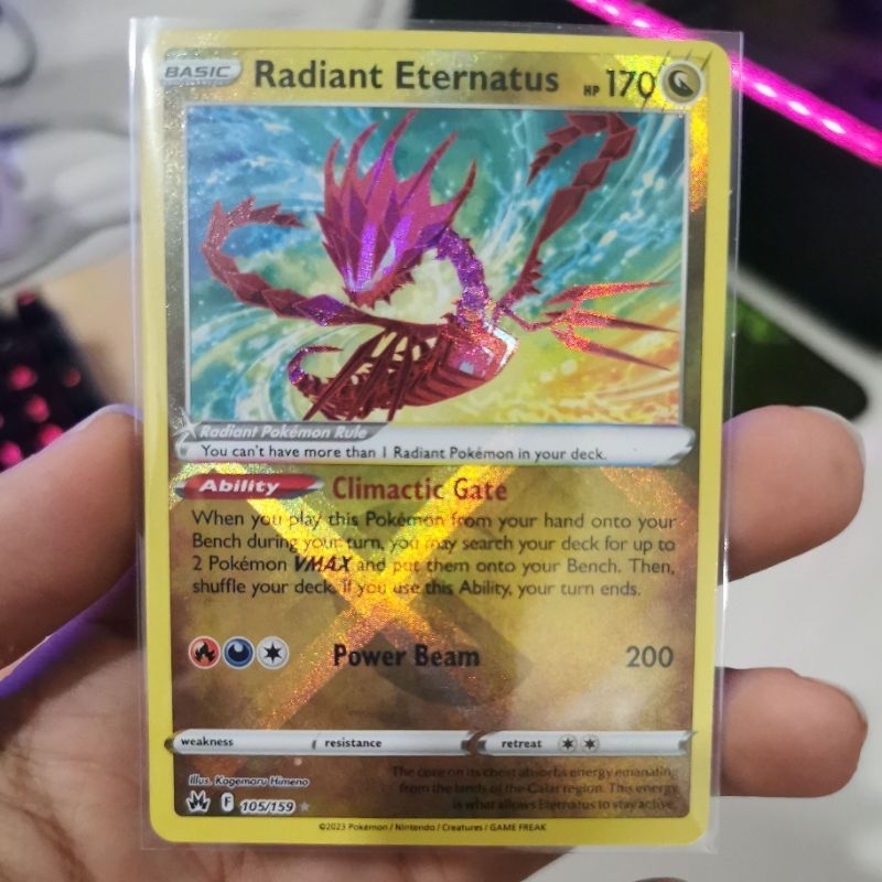 Pokemon TCG - Radiant Eternatus - 105/159 - Radiant Rare (SS12.5 Crown  Zenith) Pokemon Trading Card Singles | Shopee Malaysia