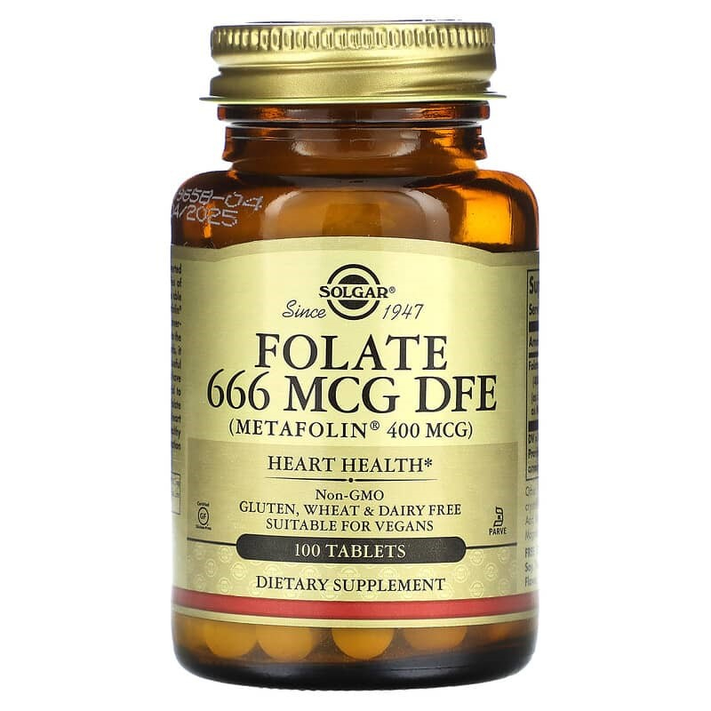 Solgar, Folate, 666 mcg DFE, 100 Tablets / 1,333 mcg DFE, 100 Tablets ...