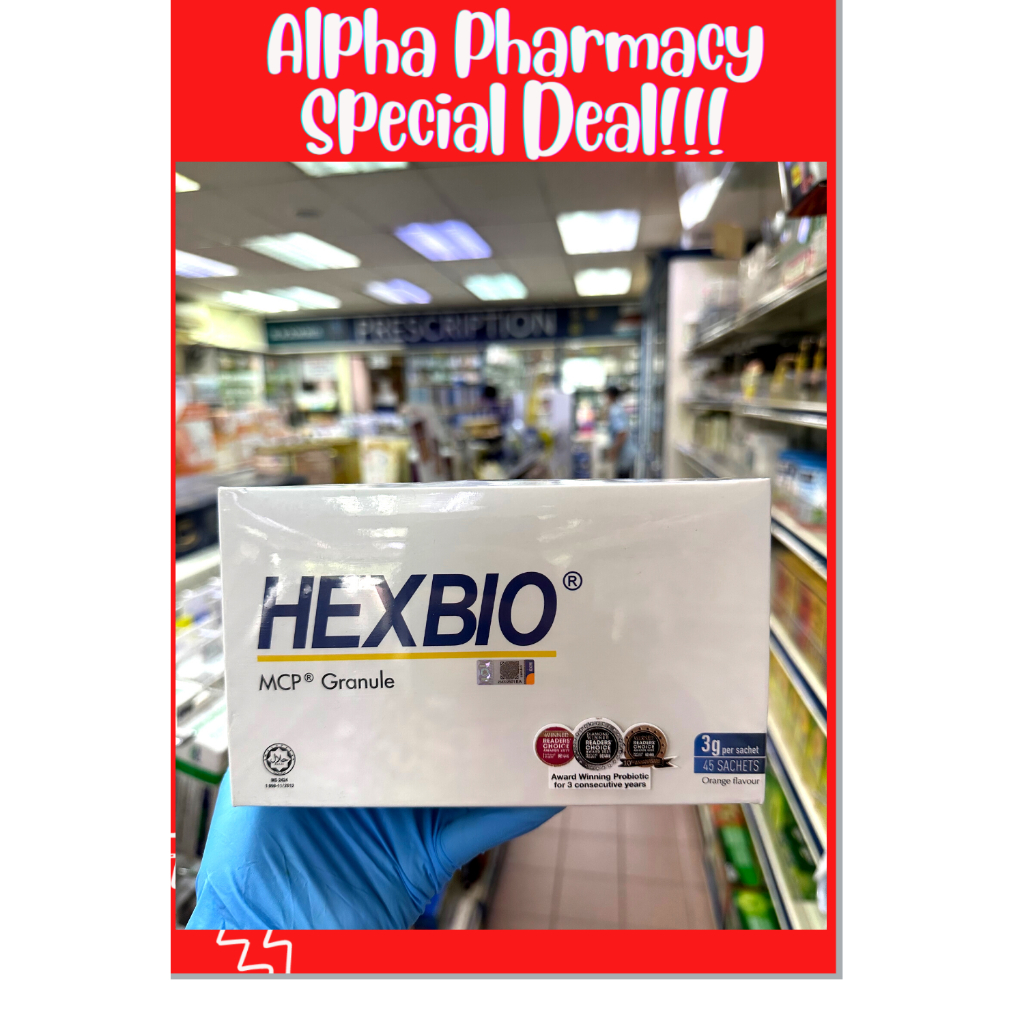 Hexbio Granules 3Gx45 Sachets [Pre and Probiotics] Gastrik /Angin