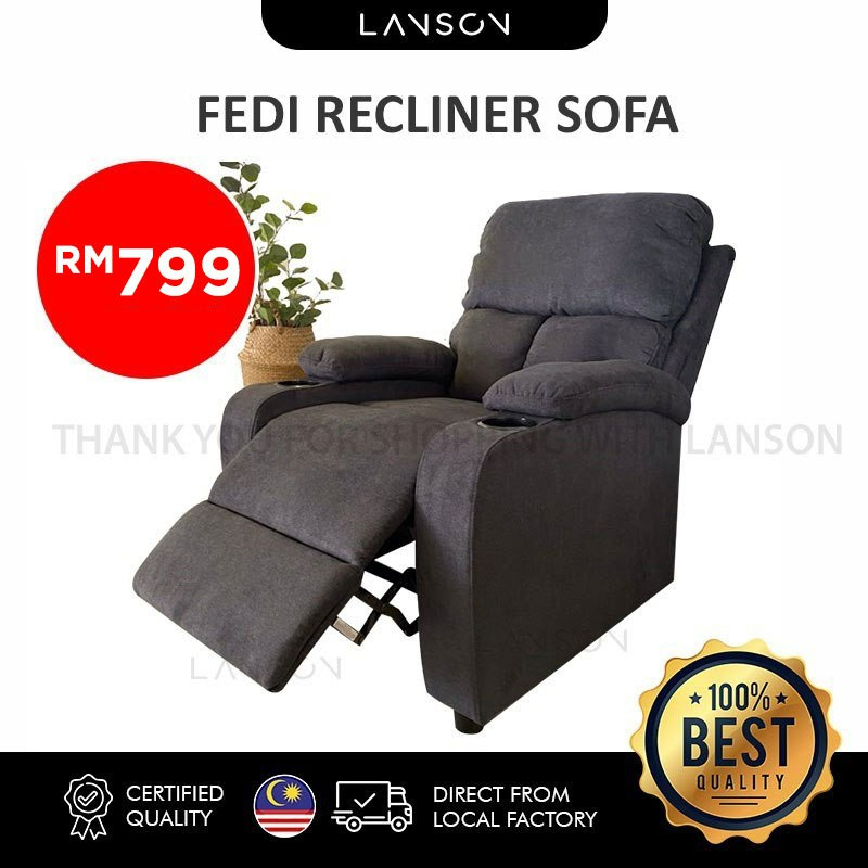 LANSON Cinema Relax Chair Recliner Fabric Super soft Sofa Furniture ...