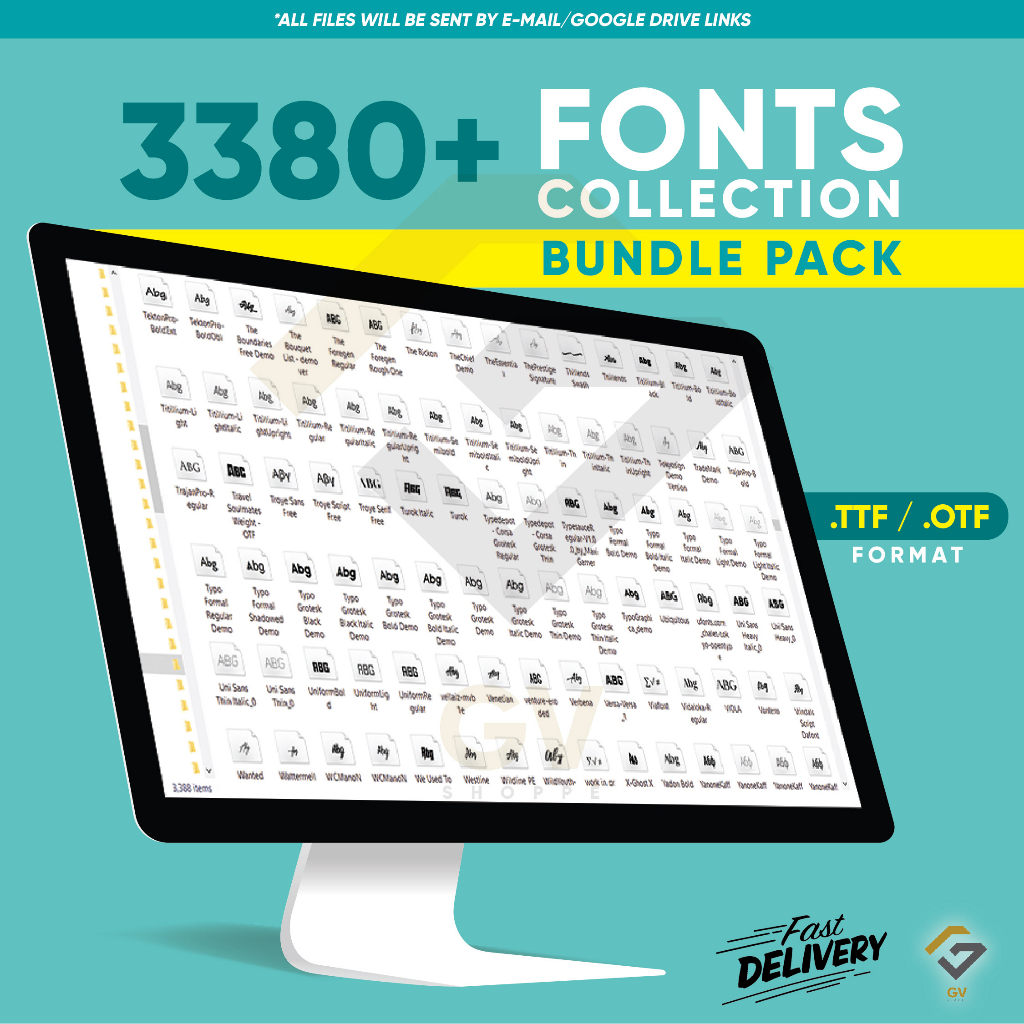 🔥𝗙𝗔𝗦𝗧 𝗗𝗘𝗟𝗜𝗩𝗘𝗥𝗬🔥 3380+ FONTS COLLECTION Creative Premium Fonts Bundle ...