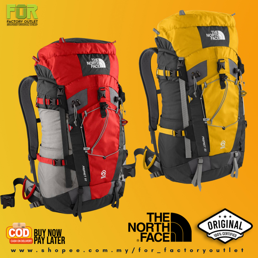 TNF Prophet 52 Camping Backpack Outdoor Hiking Sports Bag Water