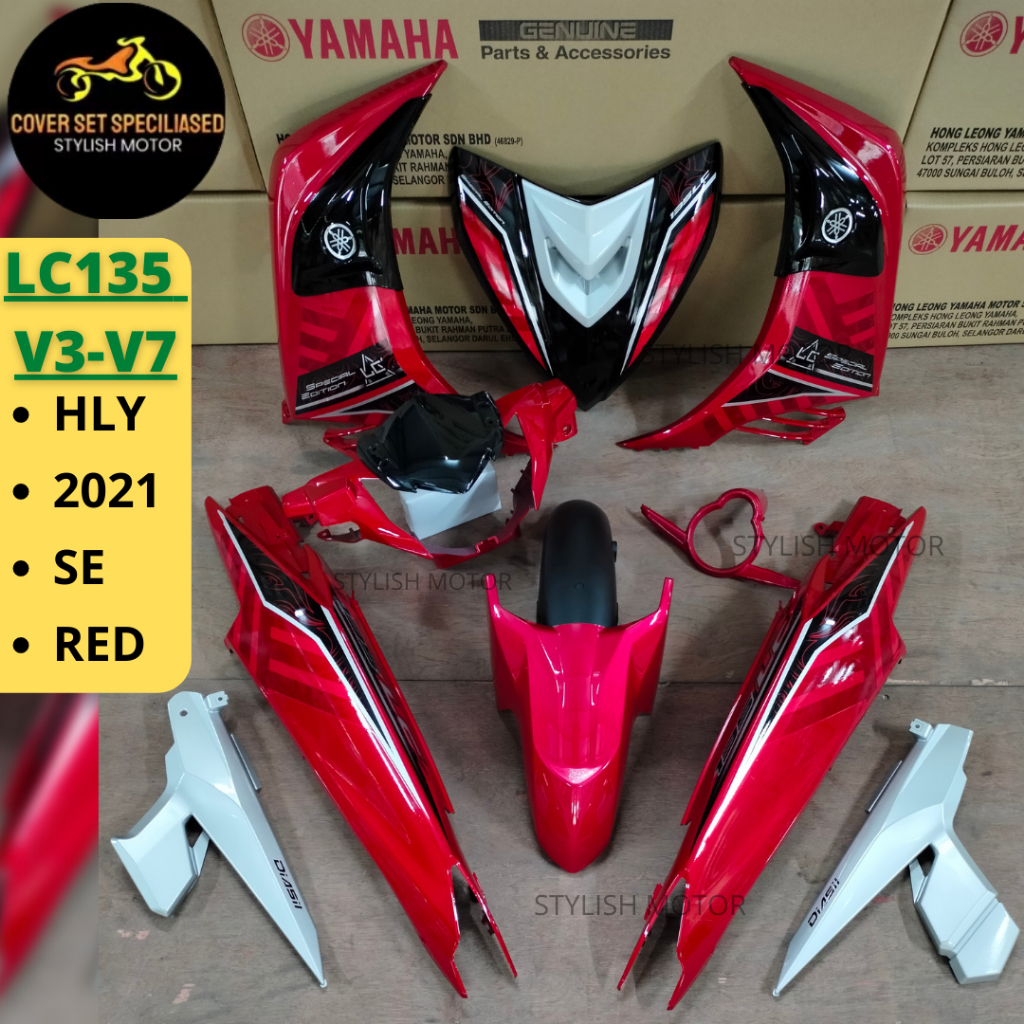 HLY ORIGINAL YAMAHA COVERSET LC135 V3/V4/V5/V6/V7 2021 SE RED SIAP ...
