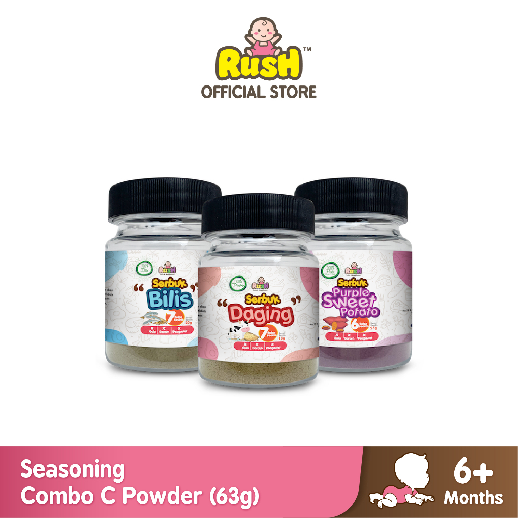 Rush Baby Seasoning Powder Combo C (Anchovies 20g, Meat 18g, Purple ...