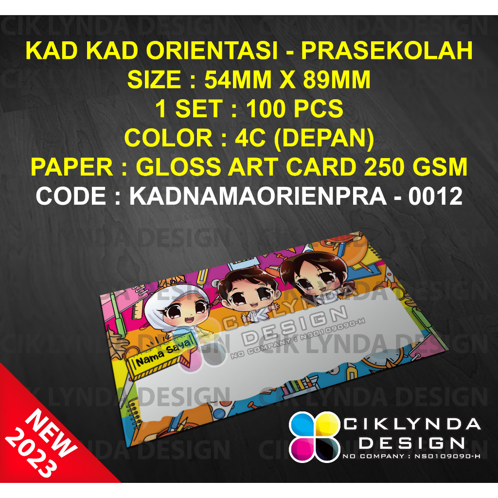 PRE-ORDER - KAD NAMA ORIENTASI - PRASEKOLAH (1 SET - 100 PCS) | Shopee ...