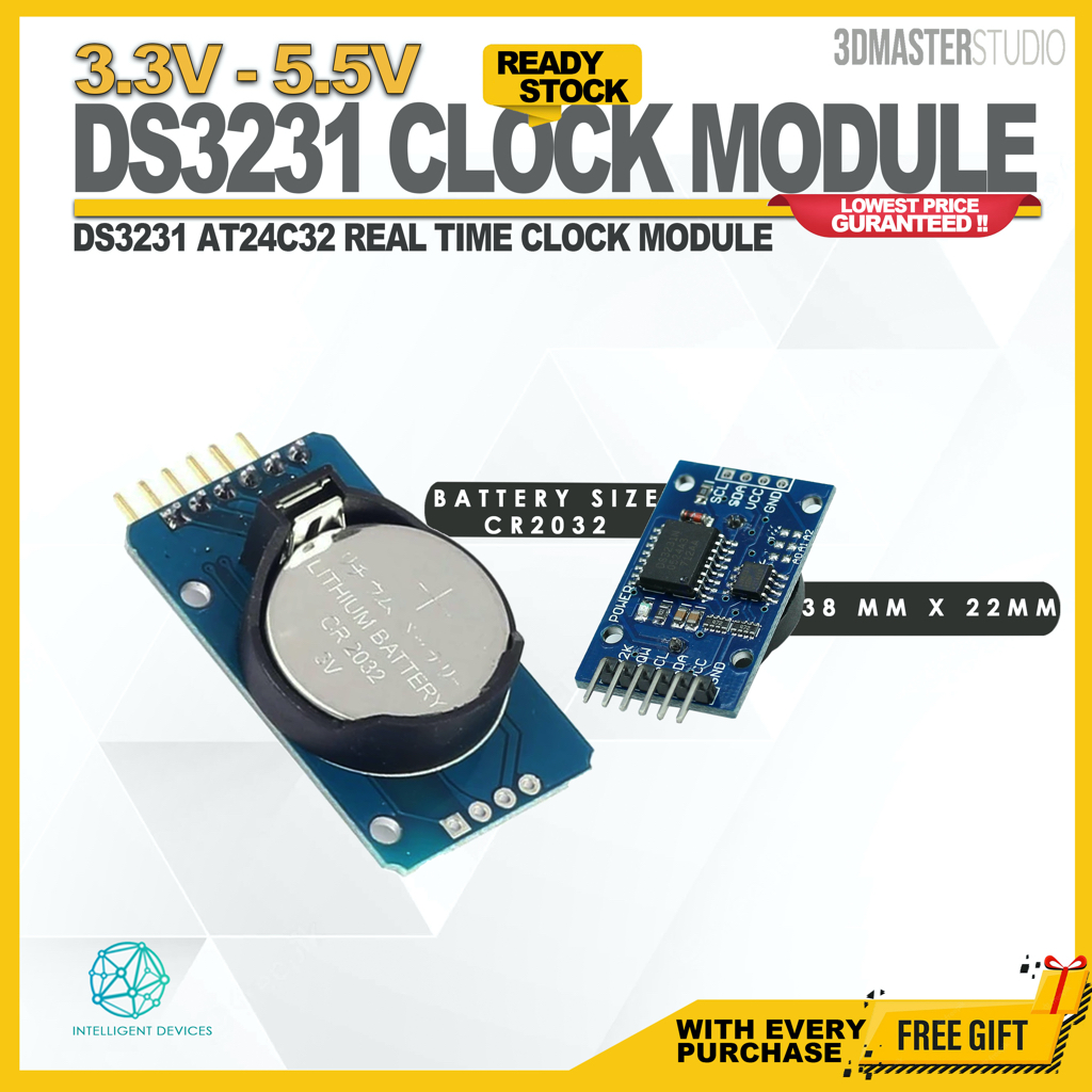 Arduino DS3231 AT24C32 I2C Real Time Clock RTC Module CR2032 Battery ...