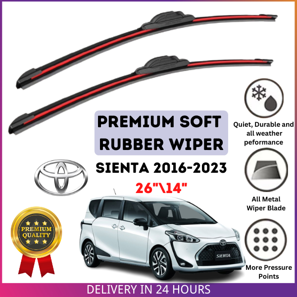 Toyota Sienta 2016 Present PREMIUM SOFT RUBBER WIPER BLADE (2PCS/SET