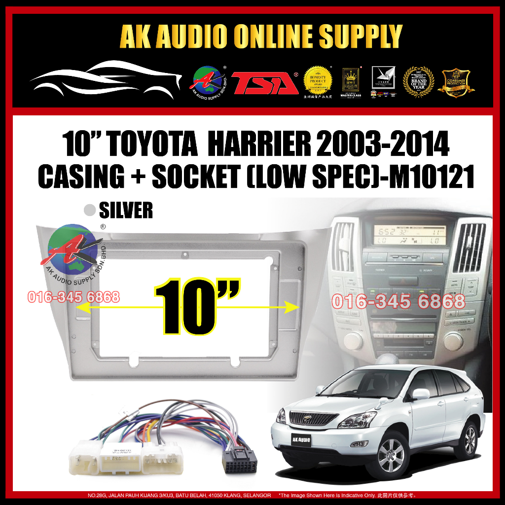 Toyota Harrier 2003 - 2014 RX-330 Silver ( Low Spec ) Android Player 10 ...