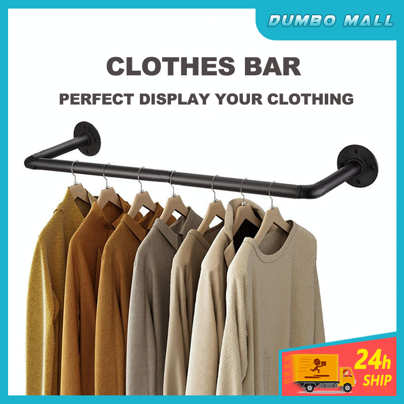 Clothes Bar Wall Clothing Rack Garment Display Hanger Rak Baju Murah ...