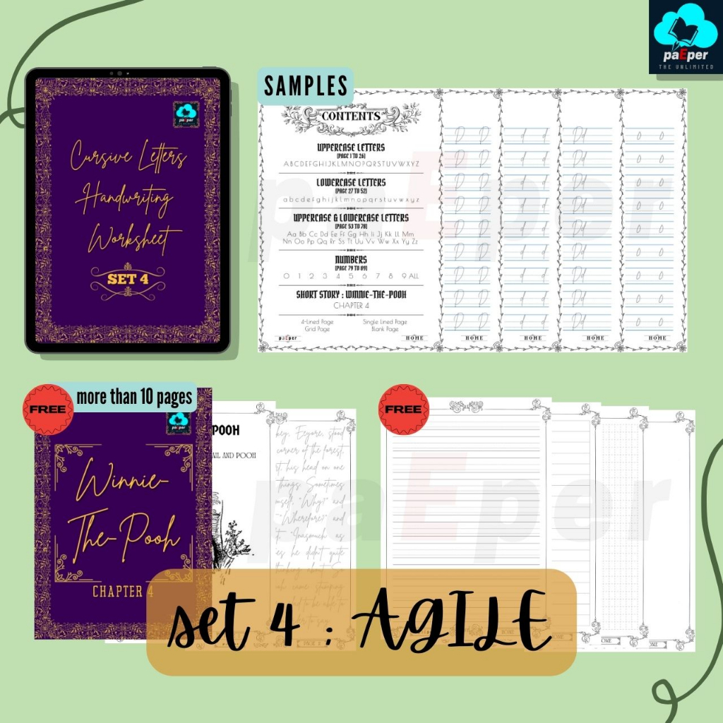 Batch 2 Cursive Letters Handwriting Digital Worksheets Classic Edition ...