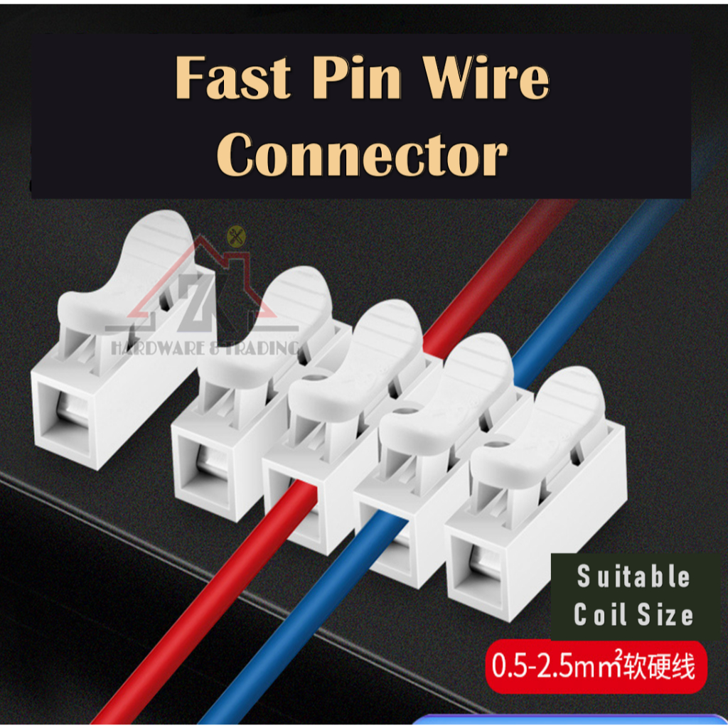 ELECTRICAL WIRE CONNECTOR 2 WAY 2 PIN CONNECTOR CLIP CABLE