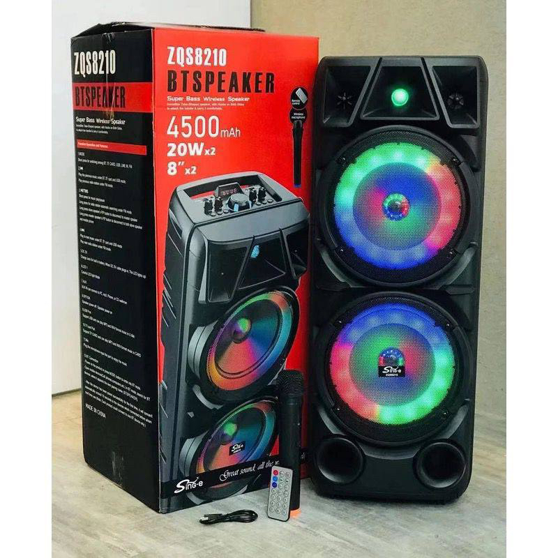 🔥HIGH QUALITY ZQS 8210 BTS SPEAKER 4500mAh 8” x 2 MODEL ZQS 8210 👍🔥 ...