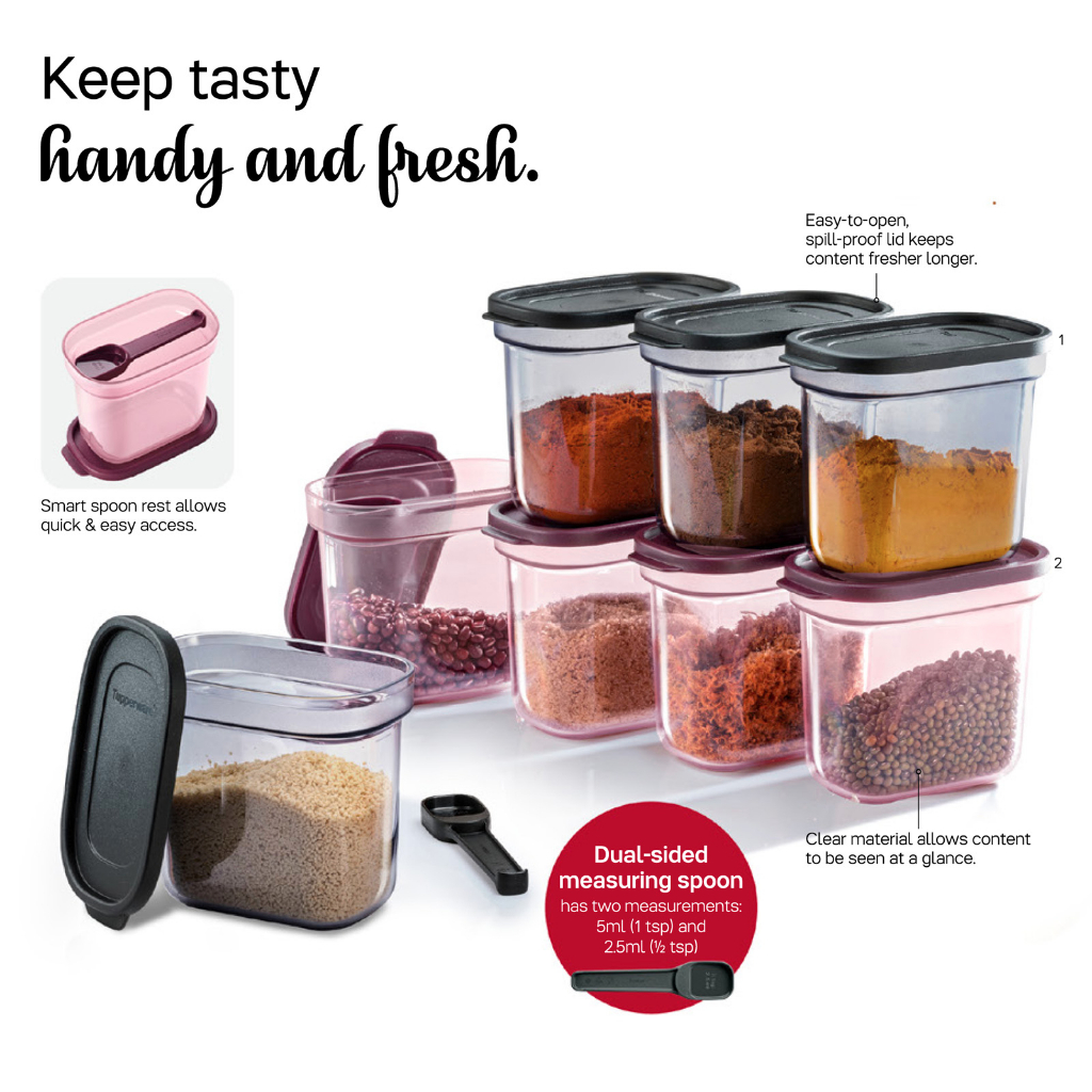TUPPERWARE Umami Collection Set 500ml / Shelf Savers with Spoon 840ml ...