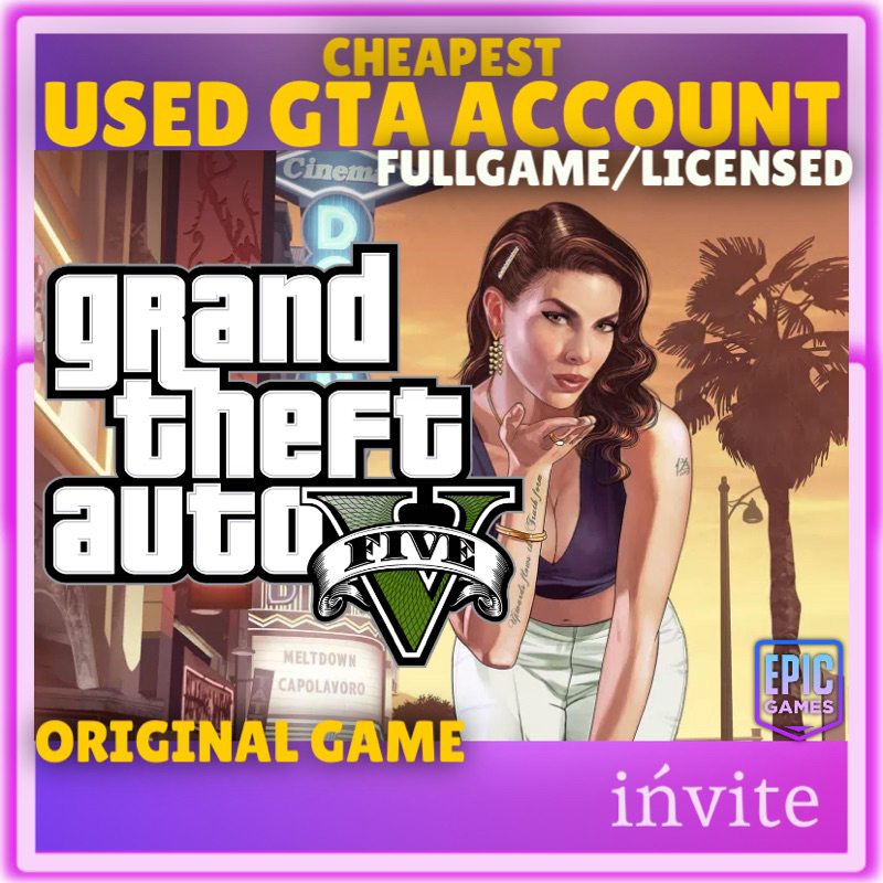 ińv GTA 5 Used Online Accounts Grand Theft Auto V Original Epic Games Social Club Shopee